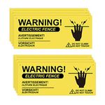 AIEX 8pcs Electric Fence Warning Signs Plastic Caution Danger Signs No Touching or Climbing Sign for Farm Home Warehouse Garden Yard Electric Fence (10x4inch)