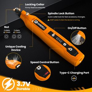 HARDELL Mini Cordless Rotary Tool – Compact Rechargeable Grinder
