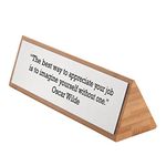 ViroEco Bamboo Wedge Sign from ViroDisplay® – Eco-Friendly Customisable Desktop Sign – 210 x 55 x 50mm