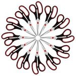 Belle Vous Adult Scissors Multipack - Big Crafting Scissors for Wrapping Paper and Stationery - Sharp Heavy Duty Blades - for Adults Home or Office - Pack of 12 Craft Scissors