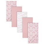 Gerber Girls Newborn Infant Baby Toddler Nursery 100% Cotton Flannel Receiving Swaddle Blanket, Rainbows Pink, Pack of 5