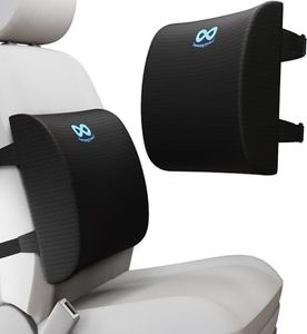 Everlasting Comfort Lumbar Support Pillow for Office Chair - Memory Foam Back Cushion for Chair, Car, Couch - Lumbar Pillow Promotes Better Posture, Back Pain Relief - Gaming and Desk Chairs - 2 Pack