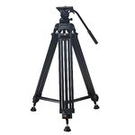 HIFFIN HTR-606 (DV-1801) DV Video Professional Tripod with Fluid Head and Spreader Leg Max Load 10 KG (Black) (DV-1801)