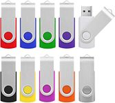 32 GB USB 2.0 Stick 10Pack, KOOTION Bulk USB 2.0 Flash Drive Swivel 32 GB Memory Stick Pen Drive Thumb Drive Jump Drive Computer Data Storage (10Pack Colorful)