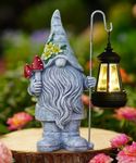 Nacome Solar Gnome Garden Statue for Decor: Outdoor Sculpture LED Lights for Outside Ornament Yard Art Lawn Porch Patio Balcony - Perfect Birthday Choice for Women Mom Lover