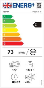 Hoover H-DISH 300 Dishwasher – Black Freestanding