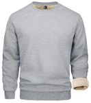 MAGCOMSEN Mens Sweatshirts Round Neck Warm Underwear Baselayer Tops Mens Jumper Sweater Casual Pullover Cotton Breathable Comfy Sweatshirts Thick Winter Long Sleeve Tops, Light Grey