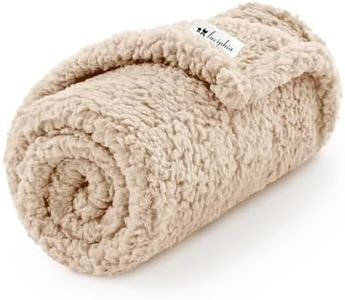 Luciphia Premium Fleece Dog Puppy Blanket Soft Pet Sherpa Calming Cat Blanket Throw for Small Medium Dog Cat(Beige,30x20 inches)