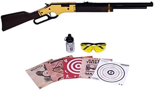 Barra Air Guns 1866 Cowboy Rifle .177 Caliber BB Gun Kit for Kids and Youth - Lever Action Pump (Gold Junior Bundle)