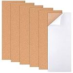 6 Sheets 35 x 14 cm Self-Adhesive Cork Sheets, Rectangle Cork Board Tiles with Full Sticky Back, Cork Notice Pin Boards, for Office, Memo, DIY, Pin Boards, Tea Cup, Home Decoration, Message