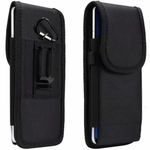 Cell Phone Pouch Nylon Holster Case with Belt Clip Cover for Motorola Moto G14 G60S G200 G100 Edge40 Pro G73 G13 G23 G53 E13 E22 E20 E40 E30 G72 G62 G52 G82 5G