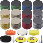 126 Pieces 3 Inch Sanding Disc, GOH DODD Hook and Loop Sanding Pads 60 to 10000 Wet Dry Sandpaper with 1/8" and 1/4” Shank, Backing Pad, Polishing Pads and Interface Pad for Drill Grinder Rotary Tools