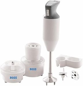Boss E113 180-Watt Hand Blender with Chutney and Chopper Attachments, Grey
