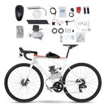 HIFMGHE 100cc Bicycle Engine Kit, 2 Stroke Motorized Bike Engine, Single Cylinder Low Fuel Consumption Bicycle Motor Kits, with Air Cooling/CDI Ignition for Most 26" /28" Bike Scooter