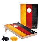 Wicked Wood Games Tailgate Size Cornhole Set | Germany Flag | 90x60cm (3’x2’) | Tailgate Size | Including 2 Boards + 2x4 Yellow & Black Bags | Vinyl finish for Outdoor use |