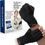 Dr. Arthritis Arthritis Copper Compression Gloves for Women and Men, Carpal Tunnel Gloves, Hand Brace for Arthritis Pain and Support (Black, XX-Large)