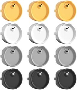 DBAILY 12 unidades de protección para niños, tapa de enchufe, protección para bebés, compatible con estancias, protección para niños, color negro, blanco, gris, amarillo