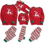 ZOEREA Family Matching Christmas Pyjamas Set, Parent-Child Outfits Women Man Kids Baby Merry Christmas Elk Pattern Nightwear Sleepwear Homewear Xmas Red-Baby,12-18 Months