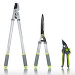 Altdorff Combo Pruning Shears Garden Tools,3PCS Garden Shears Set include Loppers, Hedge Shear, Bypass Pruner, Professional Tree & Shrub Care Kit