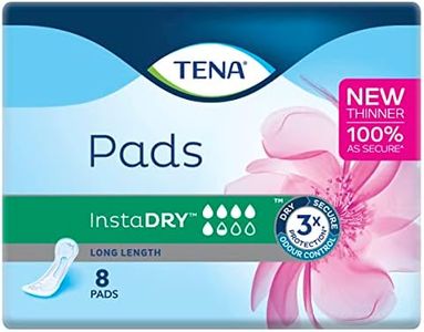 TENA InstaDRY Pads, Long Length, Pack of 8