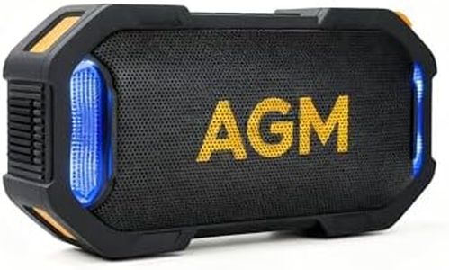 AGM MagROCK Magnetischer Bluetooth Lautsprecher mit 9-facher Lichtshow, IPX7 wasserdichte Musikbox, Starker Halt für Party, Fitness & Werkstatt, TWS Sound