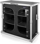 Campart Toledo Camping Kitchen – Easily foldable 2 compartments with 6 shelves – 4 adjustable feet – KI-0758, Black