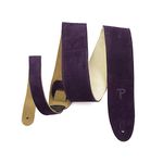 Perri’s Leathers Ltd Guitar Strap, 2.5” Wide Soft Suede, Super Soft Sheepskin Fur Pad, Adjustable Length, (DL325S-204) Purple , Made in Canada