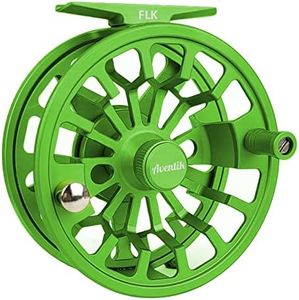 Aventik FLK Fly Fishing Reel Aluminum Trout 3/5, 5/7, 7/9wt Large Arbor Freshwater Fly Reel with Line (Green 7/9)