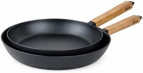 Alva Forest 2-Piece Professional Carbon Steel Cookware Set - Pre-Seasoned Non-Toxic Frying Pans - Chemical-Free, Traditional Cooking Surface - All Stovetop Compatible & Fast-Heating