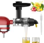 KRISVI Masticating Juicer Attachment for KitchenAid Stand Mixer, Slow Juicer Attachment for Kitchen Aid with Silicone Tube and Cleaning Brush, Efficient and Easy to Clean Cold Press Juicer Parts