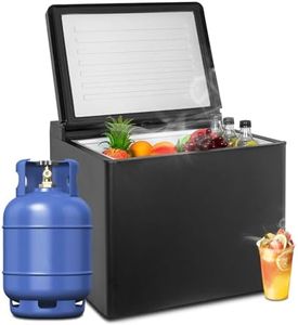 SMETA Gas Camping Fridge 12v 240v, 3 Way Fridge 40L, Car Cooler 0~10 °C for Caravan, Truck, Campervan, RV, Quiet, Recessed Handle, Black