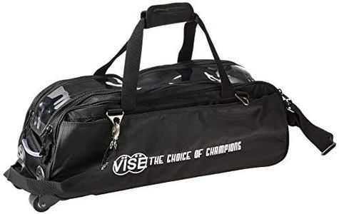 Vise Three Ball Tote Roller Bowling Bag, Black