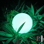 Solar Ball Lights Outdoor, 8-Inch Waterproof Solar Garden Globe Lights, Smart Light Sensor Control Orb Light, 16 Colors 4 Modes Solar Glowing Light for Pathway Yard Patio Lawn Landscape Lighting Decor