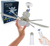 EGOBASIC Ceiling Fan with Lights and Remote,Screw in Ceiling Fans Lights,E27 Bayonet Fan Light,Dimmable Led Ceiling Light with Fan,Small Ceiling Fan with Light for Bedroom Garage Kitchen Bathroom