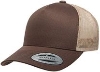 Yupoong Men's Yp Classics 5-Panel Retro Trucker Cap-2-tone, Brown/Khaki, One Size