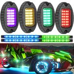 OTOMO 4POD RGB Rock + 4PCS Neon Interior Light Strip Combo Kit, Dual Zone Underglow Underbody Accent Lights 12V for Car UTV SUV Jeep Offroad Golf Cart