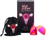 Viva La Flow Period Cup & Disc Pack - Menstrual Kit - Premium Medical Grade Silicone Menstrual Cup Designs - Perfect For Alternating With Your Needs & Flow - Up to 12 Hours Protection (Size B)