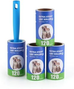 Lint Rollers for Pet Hair Extra Sticky- Lint Brush for Clothes, Furniture, Carpet,Car, Floor,Bed-Pet Hair Roller for Dog Cats Hair Removal- Reusable Handle and Refills (Small(1handle+4 Refills))