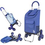 Trolley Dolly Stair Climber, Blue Grocery Foldable Cart Condo Apartment