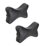 amazon basics Car Orthopedic Headrest Pillow - Pack of 2 |100% Memory Foam - Neck Pain Relief | Cervical Pain Relief | Best for Long & Short Travel | 1 Year Warranty |Black, 17 x 27 x 9.5 Cm