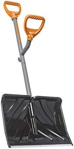 ErgieShovel ERG-SNSH18 Steel Shaft Impact Resistant Snow Shovel, 18-Inch Shovel, 48-Inch Shaft, Push/Scoop Combination Blade, Polycarbonate Shovel