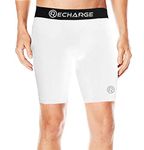 ReDesign Apparels Men's Recharge Polyester Compression Shorts Half Tights (Medium, White)