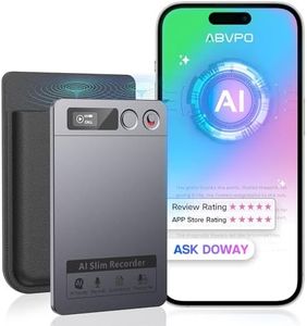 AI Voice Recorder, Note Voice Recorder - Transcribe & Summarize, AI Noise Cancellation Technology, Supports 118 Languages, 64GB Memory APP Control Audio Recorder for Lectures, Meetings, Calls, Gray