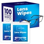 Lens Wipes for Eyeglasses - Pre-moistened Eyeglass Lens Cleaning Wipes - 100 Lens Wipes Individually Wrapped Sracth-Free Streak-Free Eye Glasses Wipes Lens Cleaner for Sunglass & Camera Lens