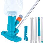 U.S. Pool Supply Portable Deluxe Jet Pool Vacuum Underwater Cleaner with 5 Section Pole, 3 Scrub Brushes, Leaf Bag, Telescopic Pole Attachment - Above Ground Pools, Spas, Ponds - Attach to Garden Hose