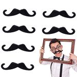 Whaline 5 Inch Large Self Adhesive Fake Mustaches Novelty Black Mustache for Masquerade Costume Party (6 Pieces)