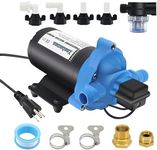 Yeehemes Water Transfer Pump 110V, 4 GPM 45 Psi US Plug, Brass Connector Self Priming Water Booster Pump RV Water Pump Used for Home Camper Sprayer
