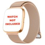 YODI Replacement Magnetic Clasp Chain Classic Strap for Fitbit Versa 1/ Versa 2/ Versa Lite/Versa SE Only Metal Straps [Smartwatch Not Included] (GOLD)