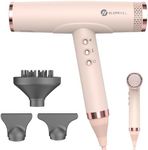 slopehill Professional Ionic Hair Dryer, High-Speed Blow Dryer with Brushless Motor for Salon Use, Lightweight Compact Hairdryer for Travel, Low Noise Quiet for Home, Ceramic Pink