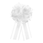 Uxcell 10pcs 8 Inch Large Big Pull Bow Organza Gift Wrapping Bows Ribbon for Wedding Car Baskets Presents Christmas Bow, White